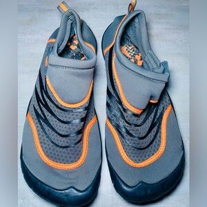 Athletic‎ Works Mens Gray Round Toe Aqua Socks Water Sport Shoes Size 11/12